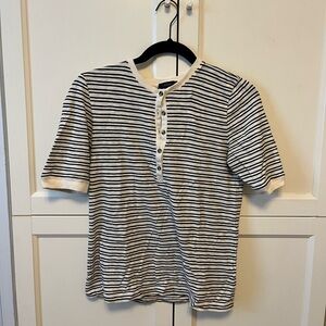J Crew Henley Striped Shirt